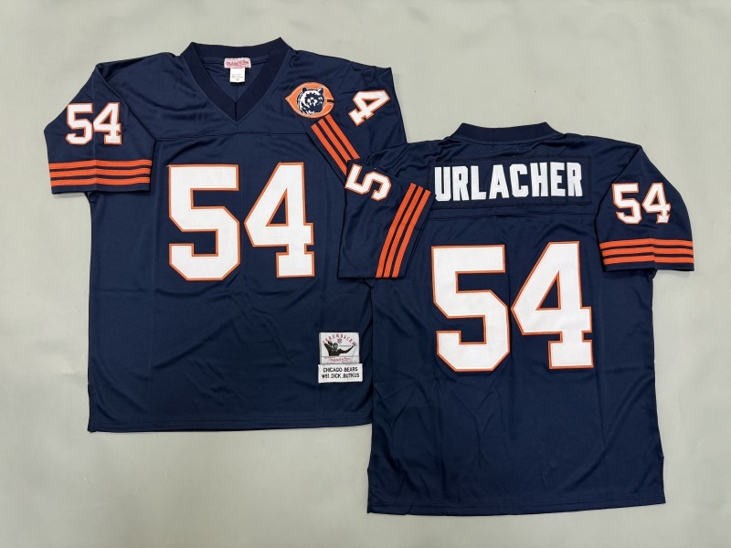 Men 2025 Nike Chicago Bears #54 Urlacher blue Throwback Limited NFL Jersey style 001